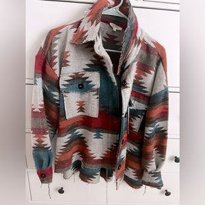 Oversized jacket distressed